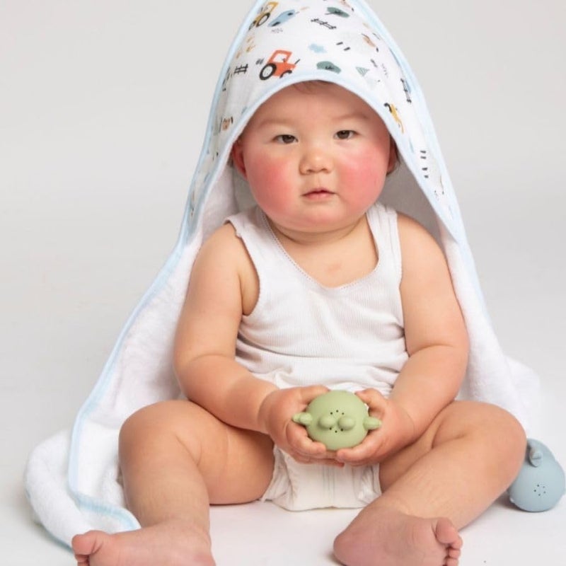 All4Ella Organic Hooded Baby Towel - Barnyard - Image 3